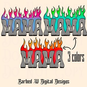 Mama png, flames png, mom png, western png, punchy mama png, Mother’s Day png, mother png, momma png, mommy png, checkers png, retro png