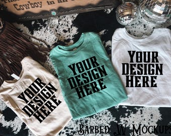 Group Shirt Mockup: Western Flatlay (Digital Download)