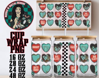Western Valentines Wrap Design: 16oz/40oz UVDTF PNG (Digital Download)