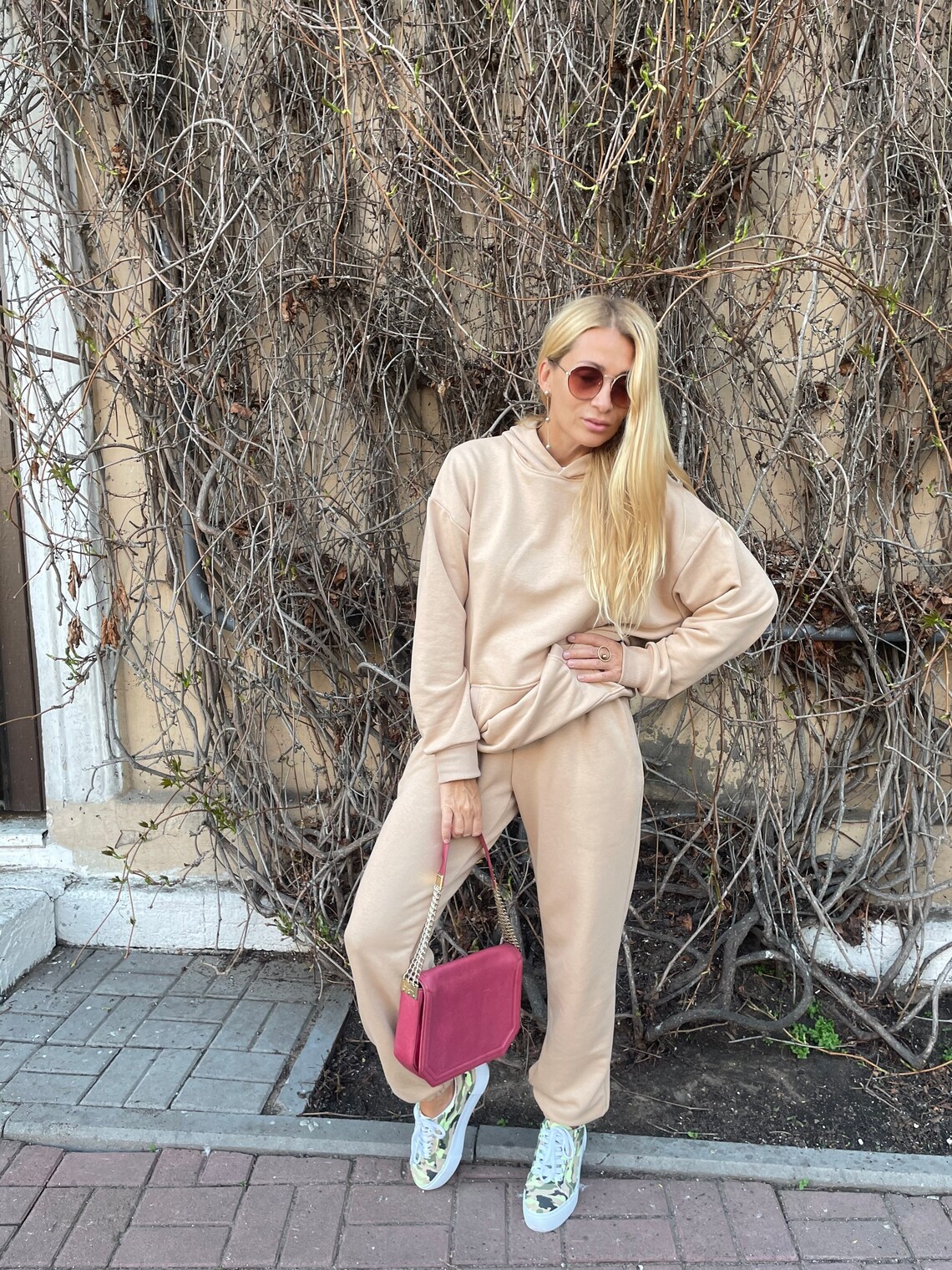 womens nike tracksuit nude