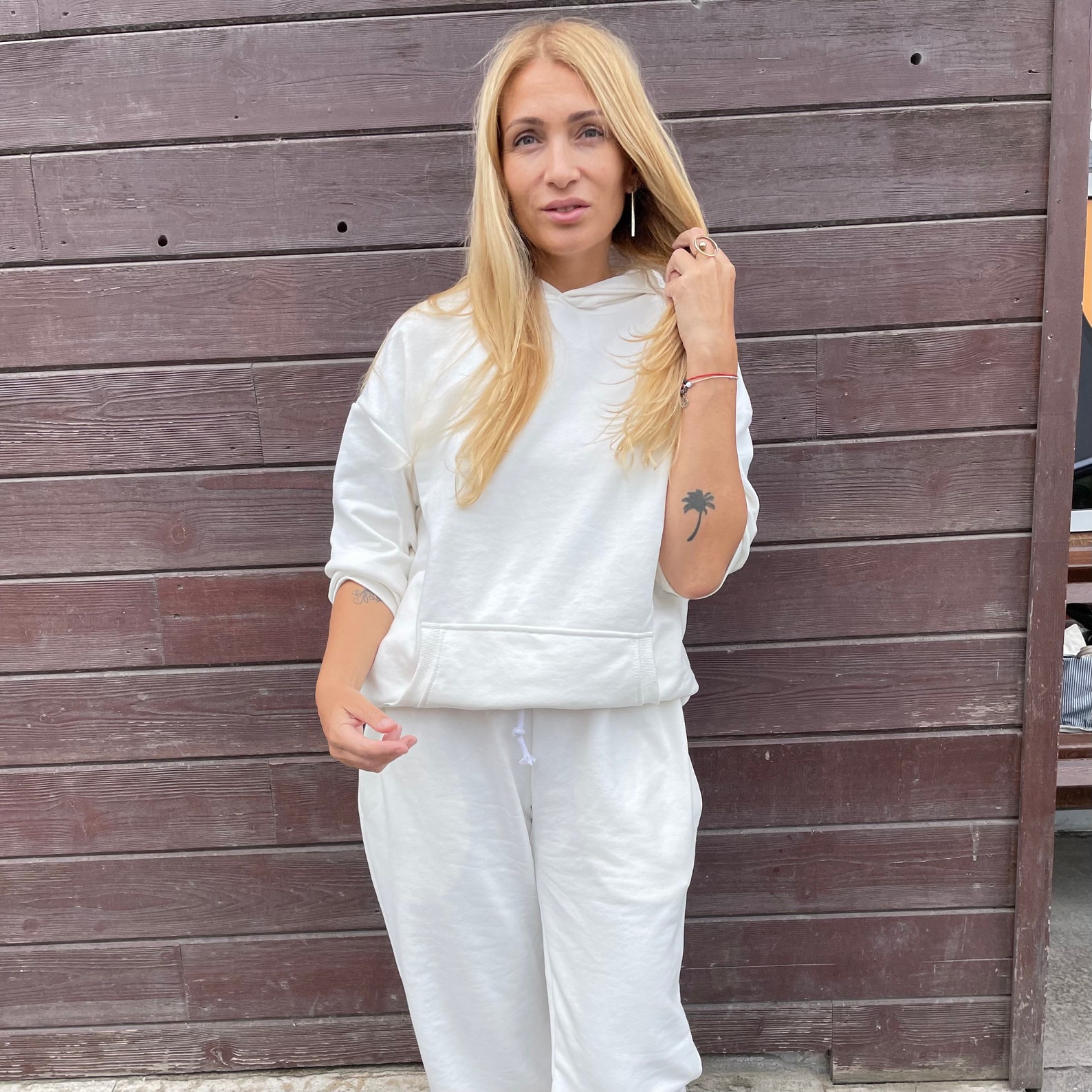 plus size white tracksuit