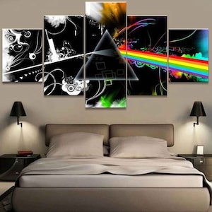 Stampa su tela di Pink Floyd, musica rock del lato oscuro della luna