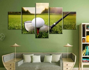 Golf  Wall Art 5 Piece Canvas Print Gifts For Dad