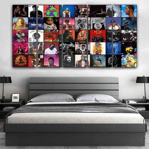 Hip Hop Wall Art Stretched Framed Canvas Rap Album Cover Poster Musician Gift