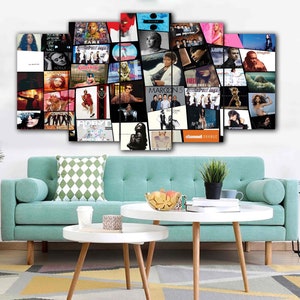 Pop Music Wall Art Canvas Poster Album Collage Print Musician Gift