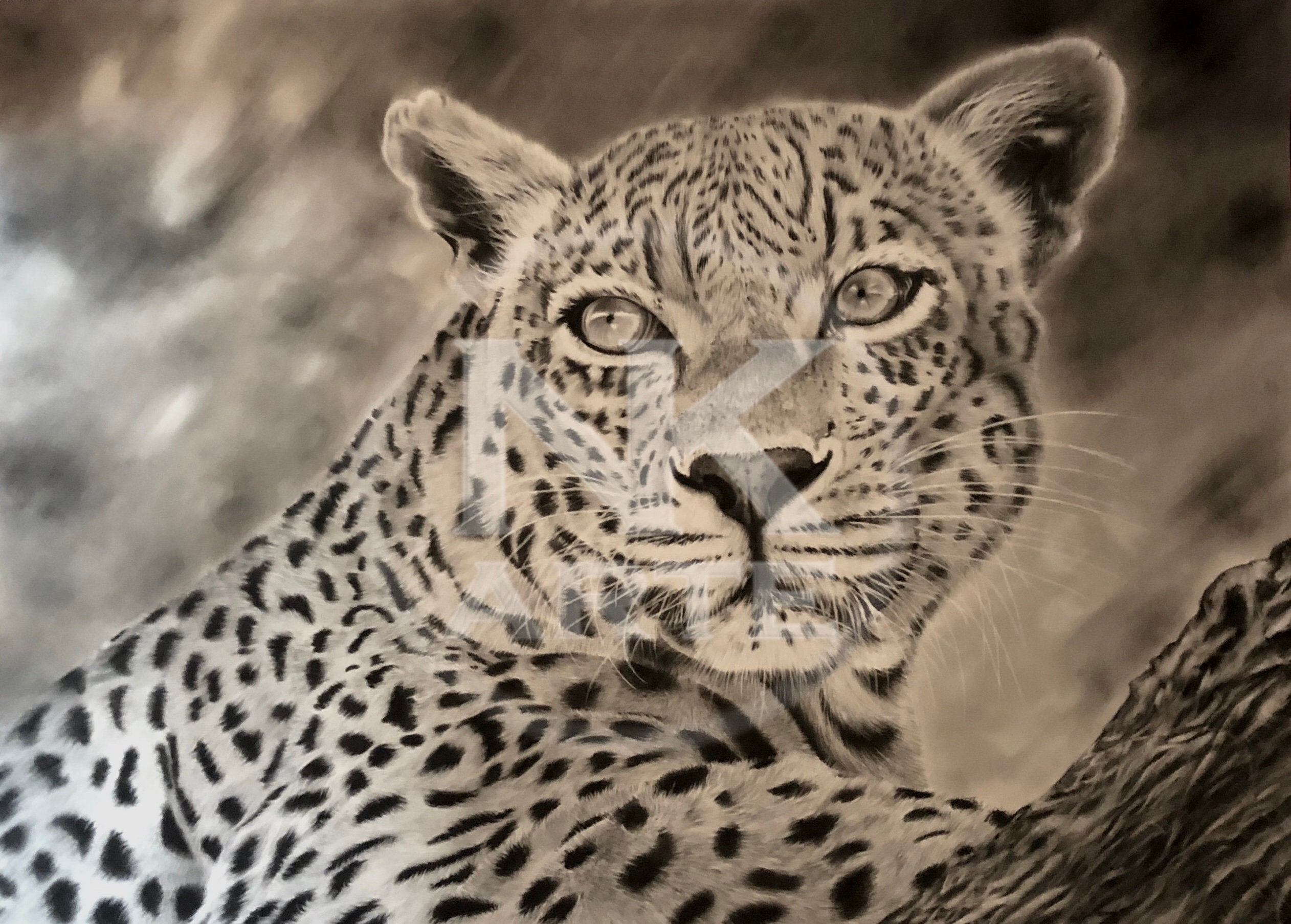 Custom Black and white wildlife animals portrait original | Etsy