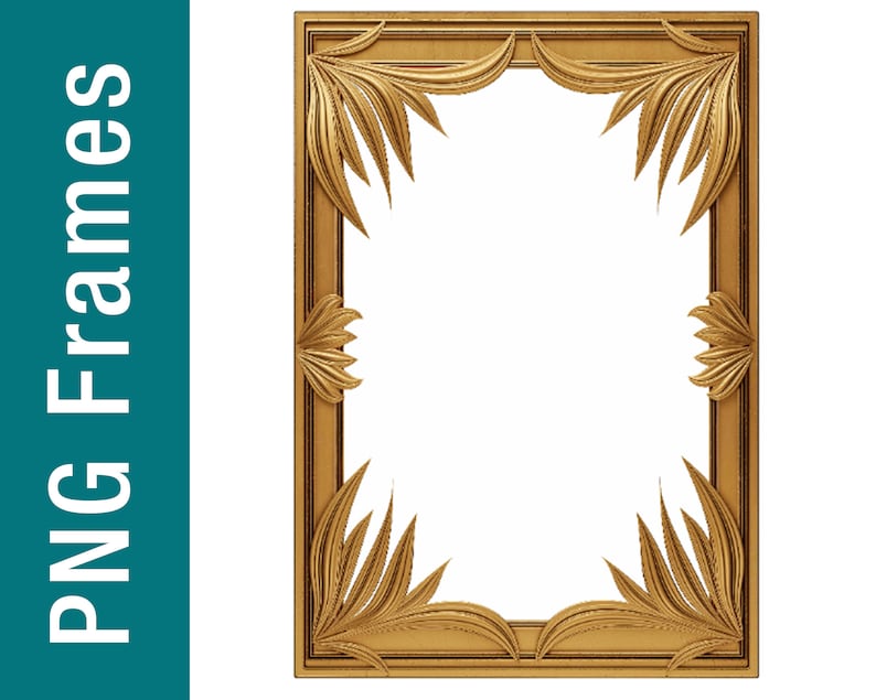 Gold Frames Clipart, Gold Border, Frames Clipart, Golden Frame Png, Shiny Gold Frames, Wedding
