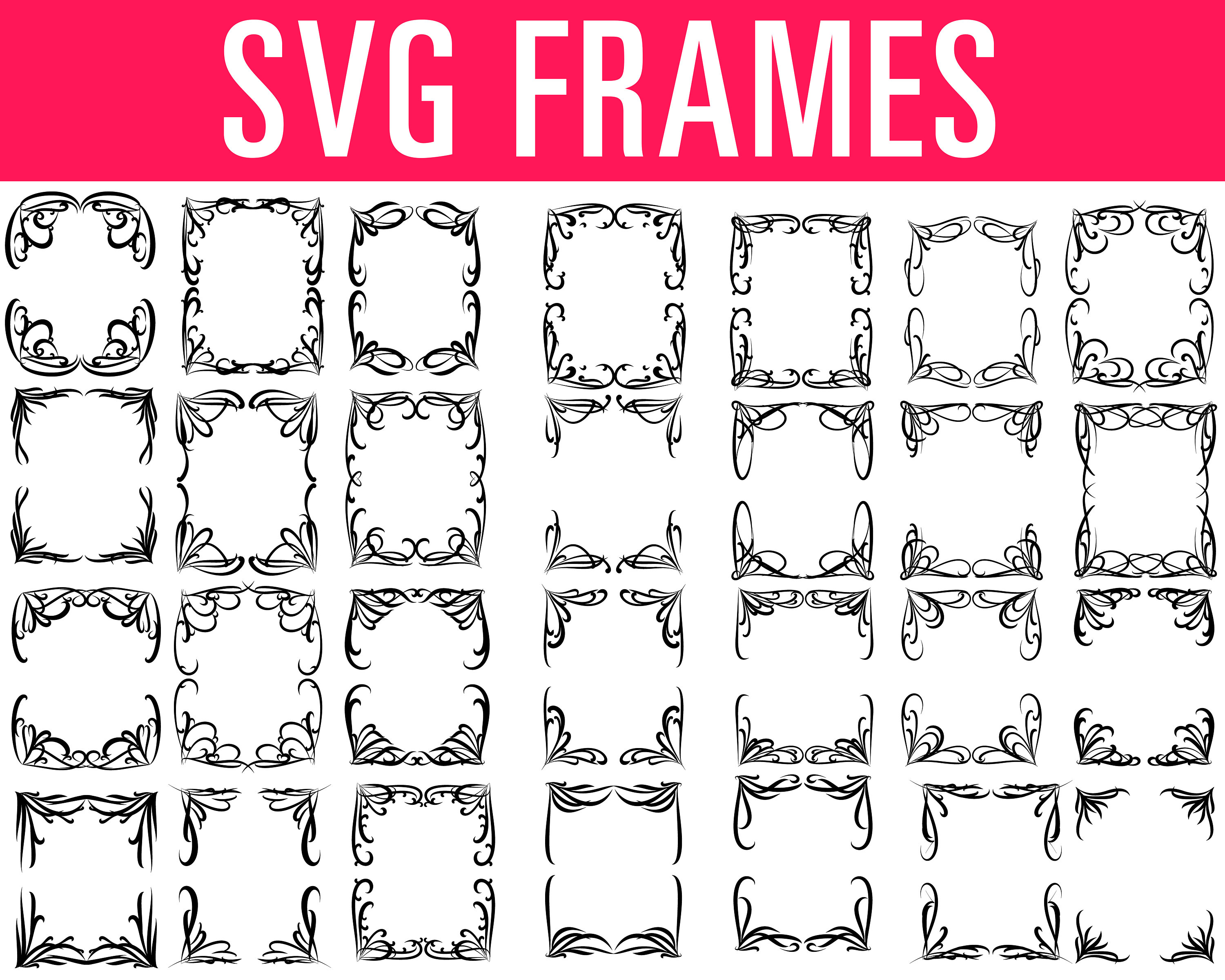 Decorative Frame SVG, Ornaments Frame Svg, Flourishes SVG ,borders Svg