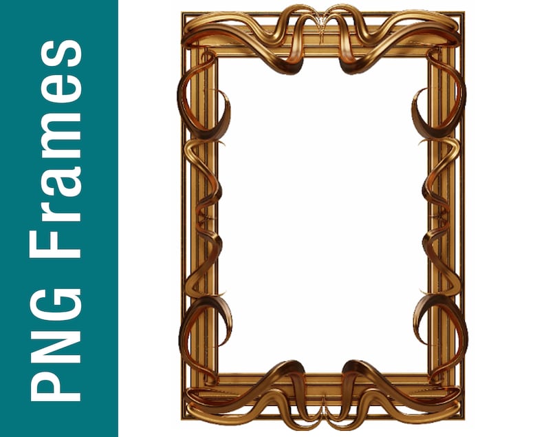Gold Frames Clipart, Gold Border, Frames Clipart, Golden Frame Png, Shiny Gold Frames, Wedding