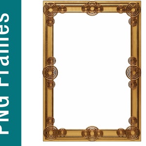 Gold Frames Clipart, Gold Border, Frames Clipart, Golden Frame png, Shiny Gold Frames, Wedding Invitation Clipart, PNG