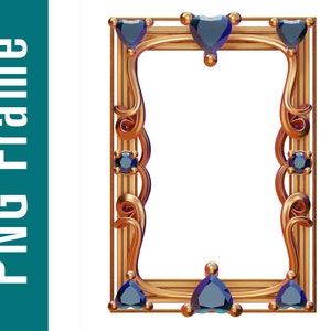 Gold Frames Clipart, Gold Border, Polygonal Frames Clipart, Golden Frame png, Shiny Gold Frames, Wedding Invitation Clipart, PNG