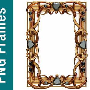 Gold Frames Clipart, Gold Border, Diamond Frames Clipart, Golden Frame png, Shiny Gold Frames, Wedding Invitation Clipart, PNG