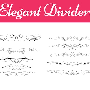 Decorative Elements SVG, Ornaments svg, Flourishes SVG, Swirls SVG, Text Divider Svg, Dividers Borders Svg, Text decoration svg