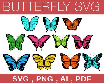 Butterfly SVG Bundle, Layered Butterfly Files (Digital Download)