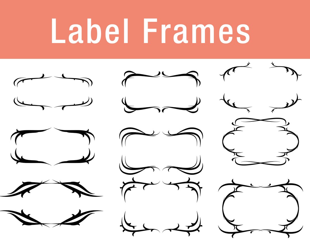 Label Frames Ai ,SVG , PNG, PDF , Curve Frames Svg, Label Frame Vector