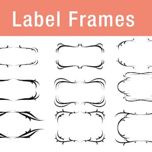 Label Frames Ai ,SVG , PNG, PDF , Curve Frames Svg, Label Frame Vector Clipart, Transparent Background