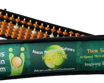 Abacus Soroban Math Calculating Tool 23 Rods with Reset Button and Protective Case