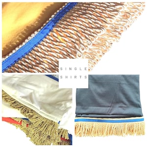 Single Hebrew Israelite Men&#39;s Shirts w/ Fringes and Ribbon of Blue ( Fast Shipping! )