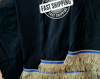 Bundle of 4 All Black Hebrew Israelite Shirts w/Fringes (Fast Shipping)