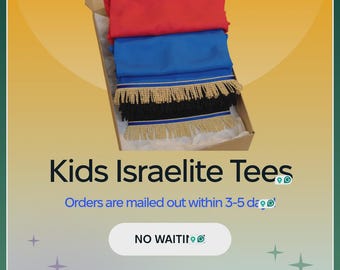 Children's Hebrew Israelite Shirts w/ Fringes and a Ribbon of Blue,