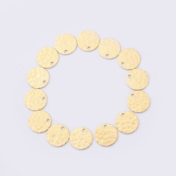 10 Piezas De Dijes Redondos De Latón Crudo Para Collar, Cuentas De Latón Con Filigrana, 1 Bucle, Pátina Verde Azulada Orgánica Para Joyería Hecha A Mano, Dije De Encaje Bohemio DIY 804 - México