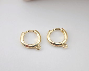 4pcs Huggie Hoops Earring Hoop, 18K Gold Plated Leverback Ear Hoops, Gold Earring Making Findings for Jewelry Making D0114