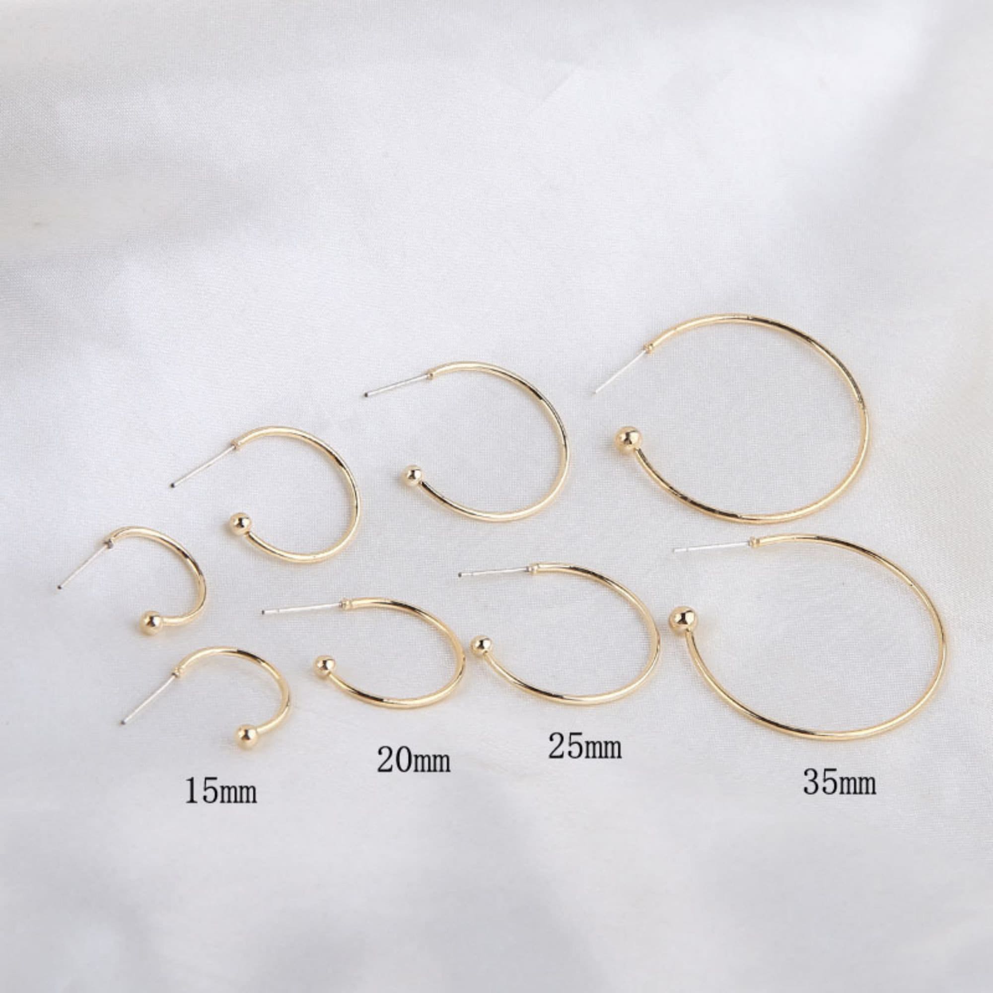 Orecchini A Cerchio In Argento 925 Placcato Oro Giallo 14K Con Pietre Preziose – BestGoldShop