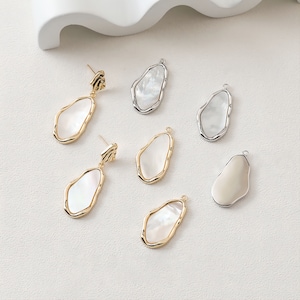 Irregular Shell Pendant, 14K Gold/Silver Plated, Jewelry Making Findings JH013