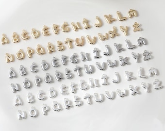 Dije de letra del alfabeto, oro de 14 quilates, plata y plata blanca, personalizado, minimalista, para hacer collares y pulseras, GZ871