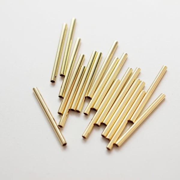 10pcs Tube Spacer Beads, Noodle Tube, 15~45mm, 18K Gold Plated Beads, Bracelet Necklace Making Jewelry Finding GZ182