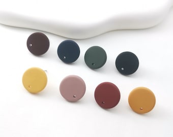 10PCS Acrylic Matte Morandi Round Earring Findings, 7 Colors You Choose,  Ear Stick, Nickel Free, Earring Finding MY002