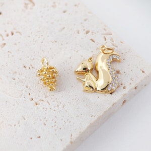 3D Pinecone Pendant, 18K Gold Plated Pine Cone Charms, 13x7.5mm, Necklace Making Charms, Earring Findings S1054