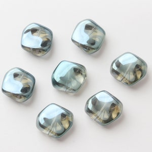Perles de verre carrées irrégulières, 19x7mm, perles en verre cristal pour la fabrication de bijoux, perles de bricolage trouver GZ019 Vert