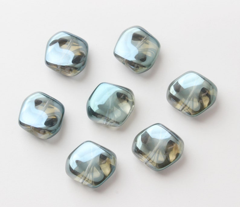 Perles de verre carrées irrégulières, 19x7mm, perles en verre cristal pour la fabrication de bijoux, perles de bricolage trouver GZ019 Vert