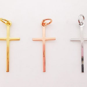 Gold Cross Charms, 18K Shiny Gold Plated, Necklace Earring Making Charms, 23x10mm, Religion Jewelry Findings S822