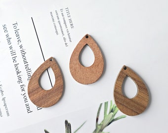 Teardrop Holzanhänger, Tropfenholzanhänger, zurückgefordertes Walnussholz, Geometrische Statement Holz Ohrringe DIY-Ideen JT958