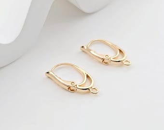 18K Gold Plated Oval Hoop Earring, Huggie Hoops Earring Parts, Lever Back, 19.6*11mm, Oval Hoop earring for Jewelry Making ZX285