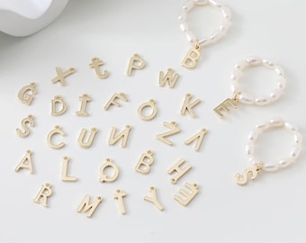 Alphabet Letter Charms, 14K Gold Plated, Simple Initial Pendant, Letter Charms, For DIY Name Necklace Pearl Jewelry Making GZ1031