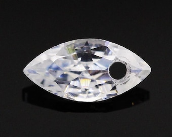 Clear Marquise Cubic Zirconia Loose Stones, Single Hole CZ Blanks, Multi Sizes DIY Jewelry Making Supplies ZS055