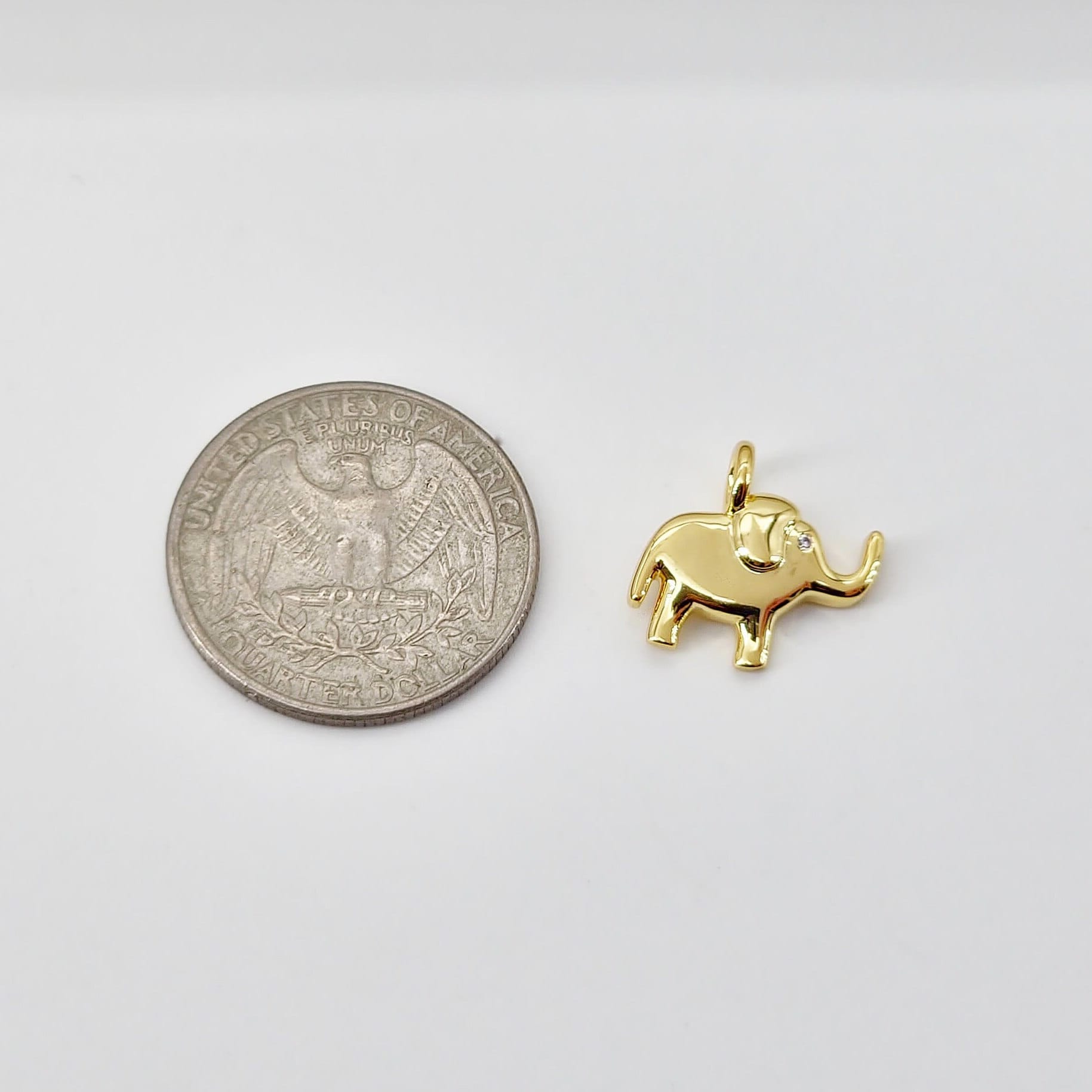 象のペンダント、18K 金メッキ真鍮動物チャーム、ブレスレット