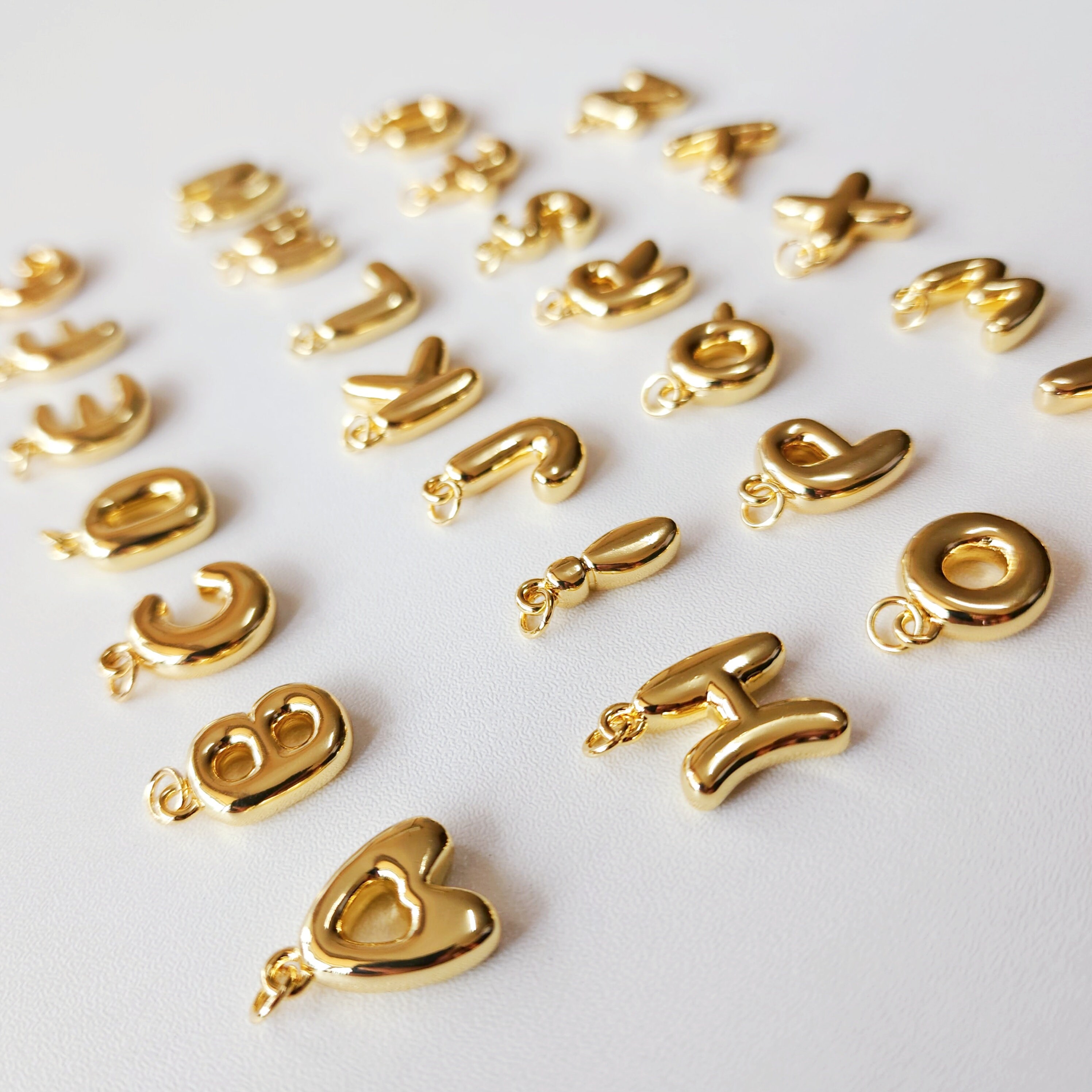Alphabet Letter Charm, 18K Shiny Gold Plated Initial Charm ...