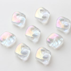 Perles de verre carrées irrégulières, 19x7mm, perles en verre cristal pour la fabrication de bijoux, perles de bricolage trouver GZ019 Aurora Clear