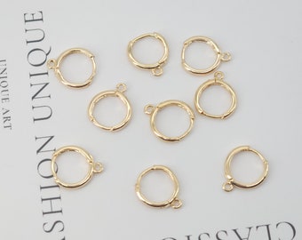 Gold/Silver Round Ear Hoops, 13x16mm, 18K Gold Plated Leverback Earrings, Huggie Hoops Earring ZX161