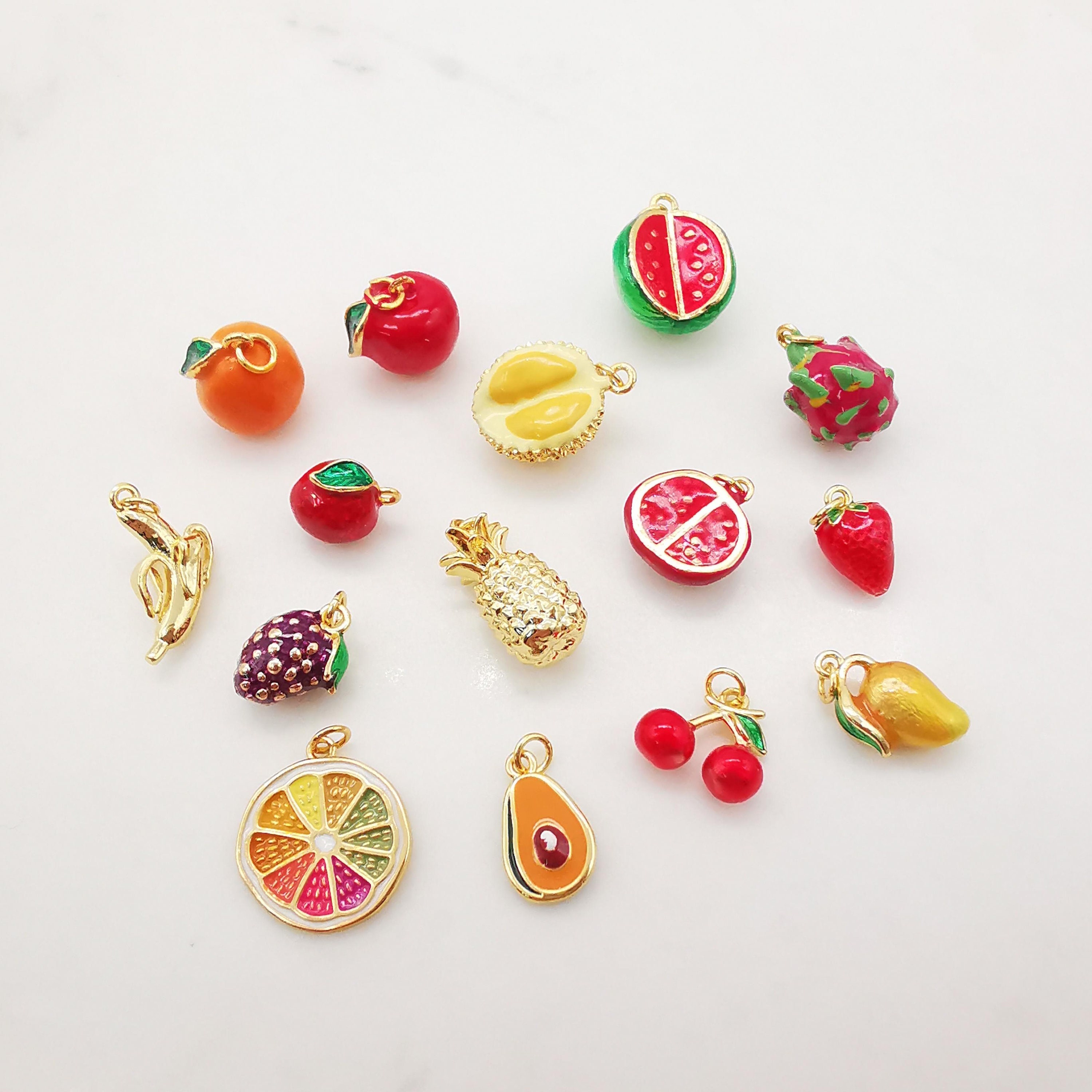 2pcs Resin Fruit Charms Grape Jewelry Plastic Fruit Pendant Resin Charm DIY Bracelet  Necklace Earring Jewelry Findings Craft Supplies, H3 
