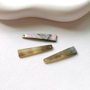 Rektangulärt svart pärlemorhänge, MOP-snäckshänge, graverad svart pärlemor, snäckskalberlock, rektangulära snäcksmycken RY040