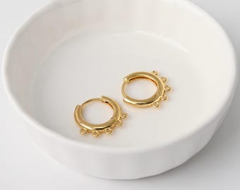 5 lussen hendel naar achteren Huggie Hoop-bevindingen, multi-open lus snap-klik hoepelbasis voor doe-het-zelf gelaagde bengeloorbel sieraden benodigdheden D0793