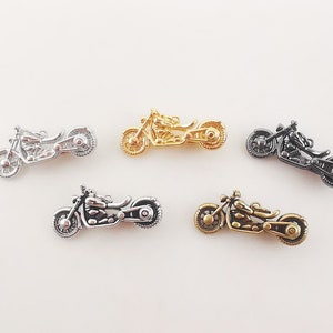 3D Motorcycle Charm, Gold/Silver/Black MotorCycle Pendant For Necklace Making, Biker Sport Jewelry Findings S20238
