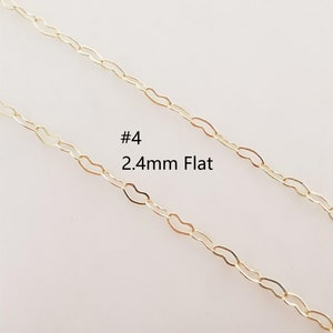 18K Gold Cable Chain, Vine Chain, Heart Chain, Chains For Jewelry, Unfinished Chain, Hypoallergenic, Necklace Making Findings ZX068 #4 Heart Chain