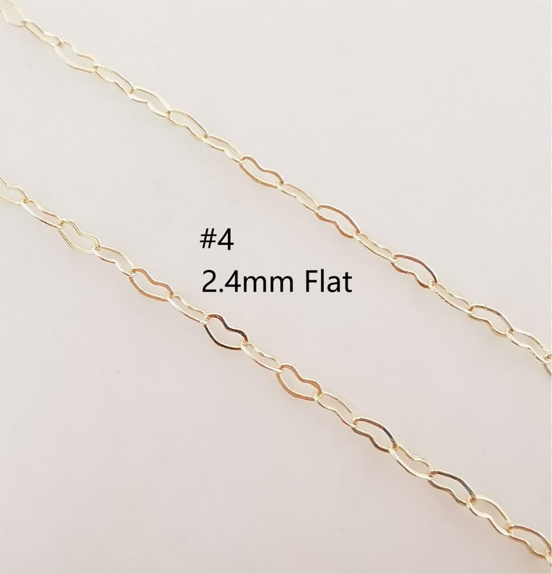 18K Gold Cable Chain, Vine Chain, Heart Chain, Chains For Jewelry, Unfinished Chain, Hypoallergenic, Necklace Making Findings ZX068 #4 Heart Chain