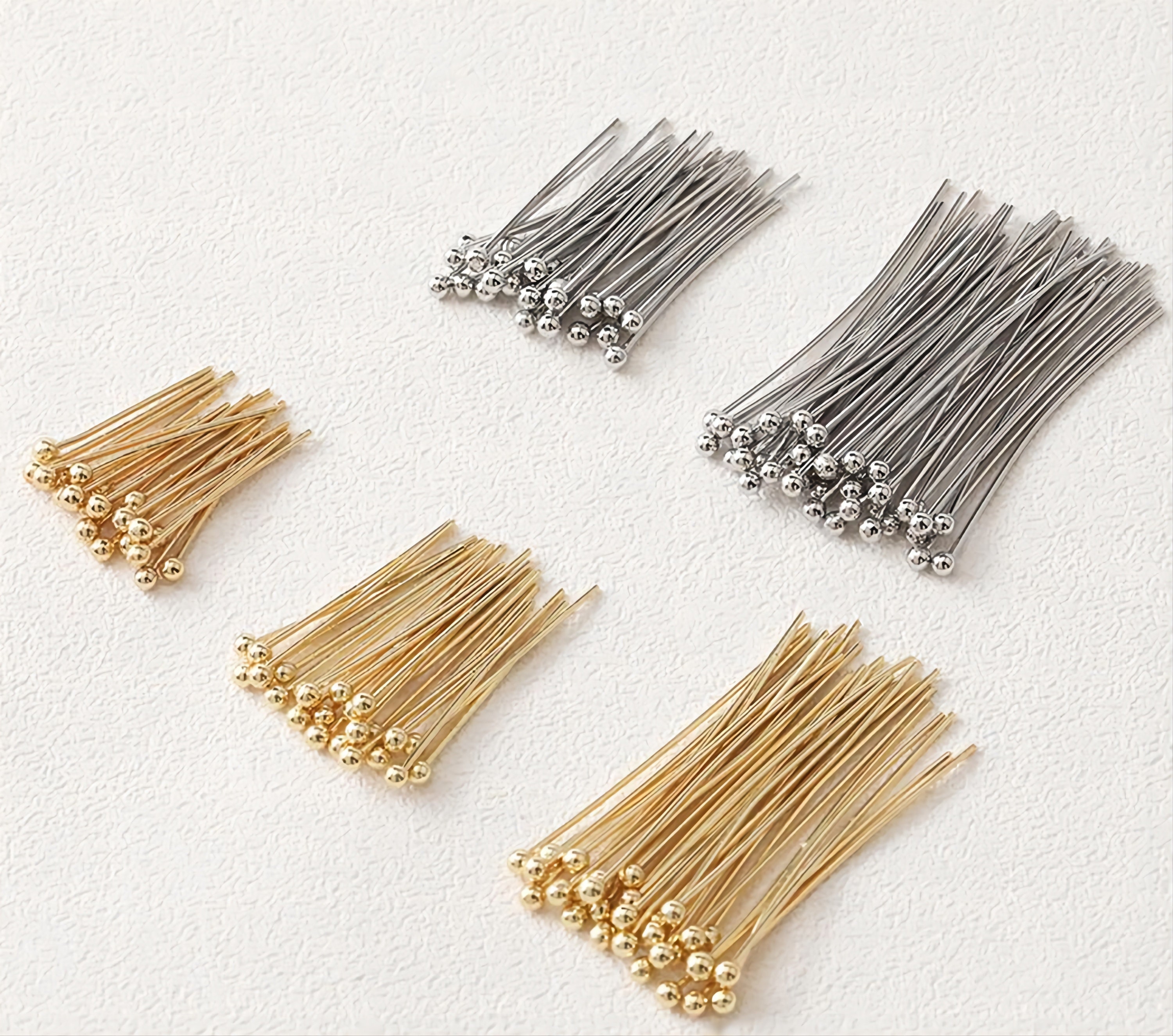 30 Pieces of Shiny Rose Gold Jewelry Pins, Ball Pins / Head Pins, Pins for  Beads, Flexible Headpins B004-BRG-30 30 Pcs 